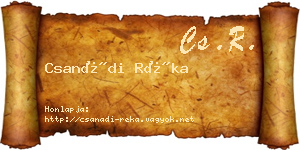 Csanádi Réka névjegykártya