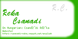 reka csanadi business card